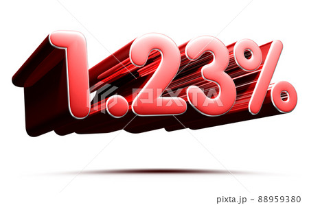 Red number 1.23 percent. Red number 1.23 percent. 88959380