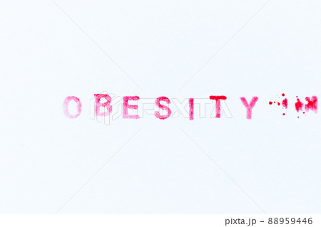 Red color ink rubber stamp in word obesity on white paper background Red color ink rubber stamp in word obesity on white paper background 88959446