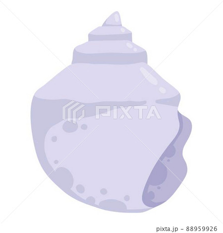 Sea shell, starfish. Underwater mollusk animal. Marine mollusc seashell, scallop, snail, cockleshell, mussel and conches. Vector illustration of shellfish isolated on white background 88959926
