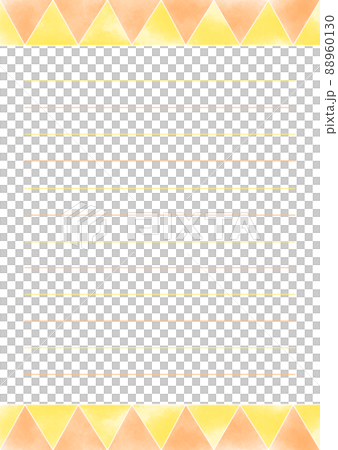 帶有三角形圖案的文具（背景） 黃橙色格線 88960130