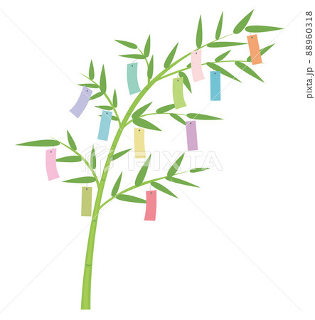 七夕の笹の葉のアイコンイラスト 88960318