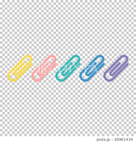 Illustration of colorful paper clips Illustration of colorful paper clips 88961439