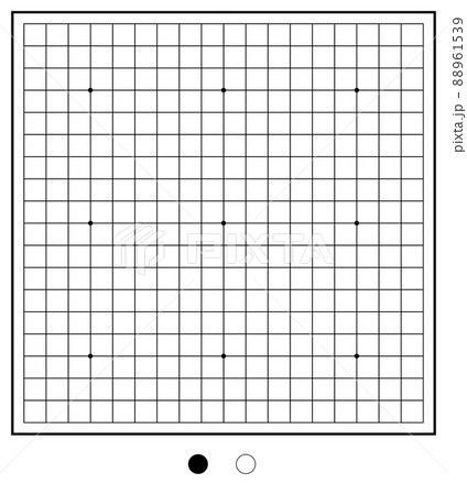 囲碁　碁石　背景素材　19路盤　アルファチャンネル付 88961539