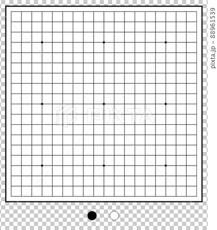 囲碁　碁石　背景素材　19路盤　アルファチャンネル付 88961539