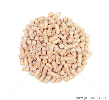 Wooden pellets isolated on white. 88961994