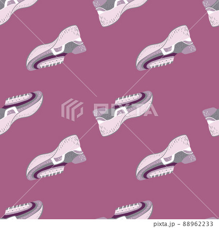 Seamless Pattern With Modern Sneakers のイラスト素材