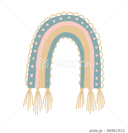 Vector Baby Pastel Rainbow. Cute Nursery Doodle Illustration. Hand Drawn Design Element for Scandinavian Wallpaper and Kids Print. Vector Baby Pastel Rainbow. Cute Nursery Doodle Illustration. Hand Drawn Design Element for Scandinavian Wallpaper and Kids Print. 88962923