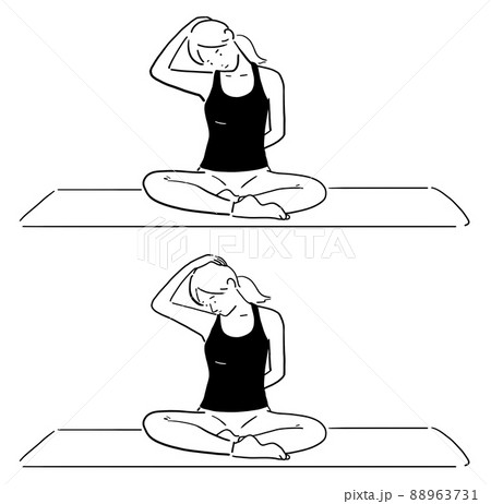 ヨガのイラストのイラスト素材