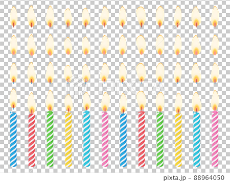 誕生日のろうそくと火のイラスト素材セット 88964050
