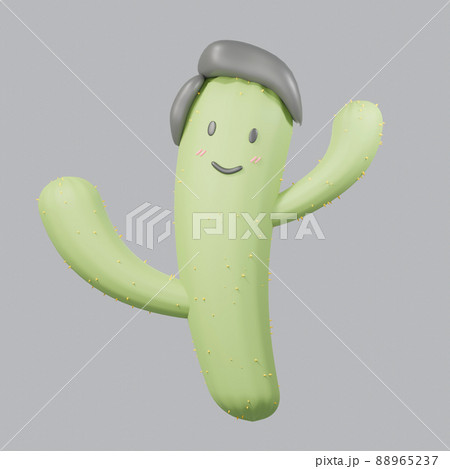3d rendering of cactus icon on clean background for mock up and web banner. Cartoon interface design. minimal metaverse concept. 3d rendering of cactus icon on clean background for mock up and web banner. Cartoon interface design. minimal metaverse concept. 88965237