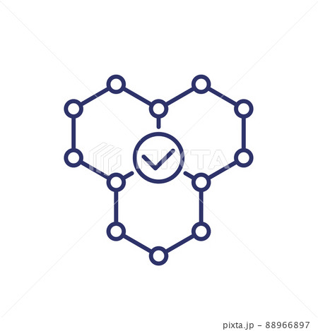 polymer line icon with a molecule polymer line icon with a molecule 88966897