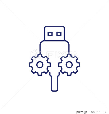 usb service cable line icon usb service cable line icon 88966925