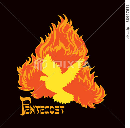 Pentecost sunday. Baptism with the Holy Spirit. Vector drawing icon Pentecost sunday. Baptism with the Holy Spirit. Vector drawing icon 88967651