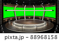 Virtual TV Studio Set. Green screen background. 3d Rendering Virtual TV Studio Set. Green screen background. 3d Rendering 88968158