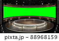 Virtual TV Studio Set. Green screen background. 3d Rendering Virtual TV Studio Set. Green screen background. 3d Rendering 88968159