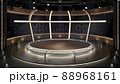 Virtual TV Studio Set. Green screen background. 3d Rendering Virtual TV Studio Set. Green screen background. 3d Rendering 88968161