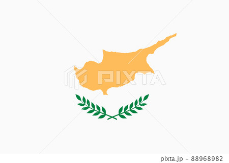 Cyprus flag background illustration white gold olive branch 88968982
