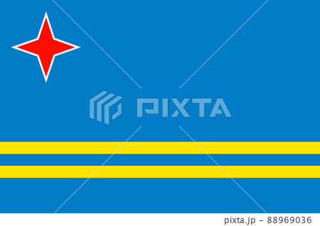 Aruba Flag background illustration larkspur blue stripes yellow four point star Aruba Flag background illustration larkspur blue stripes yellow four point star 88969036