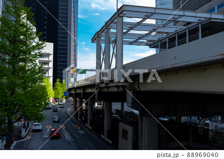 東京の幹線道路  東京高速道路 汐留乗継所と海岸通り 2022.04 東京の幹線道路  東京高速道路 汐留乗継所と海岸通り 2022.04 88969040