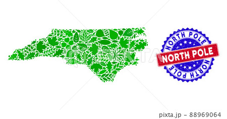 Bicolor North Pole Distress Stamp and Ecology Green Composition of North Carolina State Map Bicolor North Pole Distress Stamp and Ecology Green Composition of North Carolina State Map 88969064