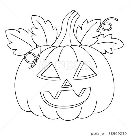 Pumpkin Halloween Coloring Page Isolated 88969230
