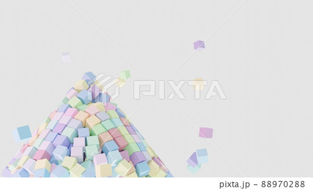 CGキューブ　多数のカラフルの立方体　非光沢表面 88970288