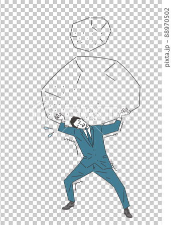 Men in suits on their backs 88970502