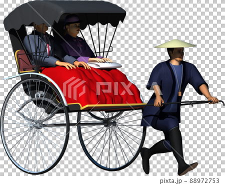 人力車のイラスト右横1アングル 88972753