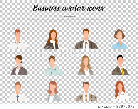 矢量圖素材：商業、人物、頭像、集 88973072