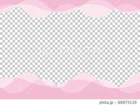 かわいい水玉（ドット）柄のピンクの波模様フレーム 88973110