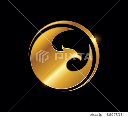 Golden Bird Circle Sign Golden Bird Circle Sign 88973354