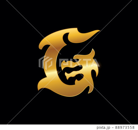 Golden Dragon Monogram Letter Gのイラスト素材