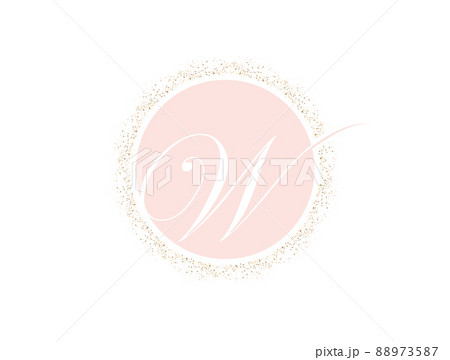 Glitter Monogram Letter W Logo Sign 88973587