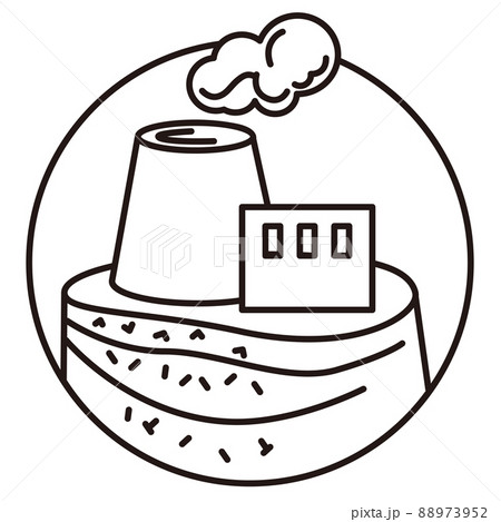 地熱発電のベクターアイコン。 88973952