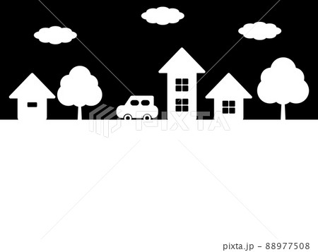 街並みの背景 横位置 モノトーン 街並みの背景 横位置 モノトーン 88977508