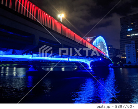東京 永代橋 特別ライティング(2021年9月) 東京 永代橋 特別ライティング(2021年9月) 88977607
