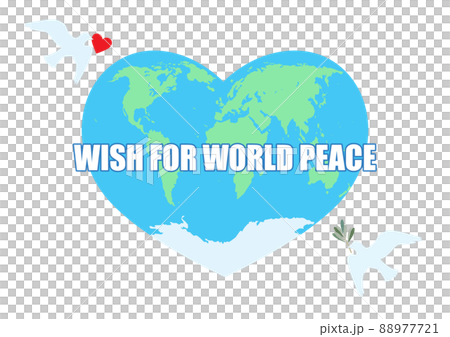 Heart-shaped world map and white dove 88977721