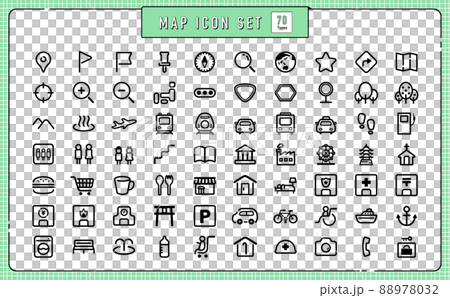 Icon set for maps 88978032