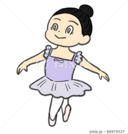 バレエを踊る女の子のイラスト素材