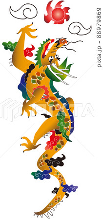 再値下げ‼️　琉球紅型　登り龍 琉球紅型 登り龍