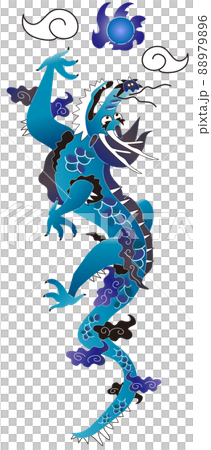 沖繩紅形插畫-瑞雲與攀龍（艾） 88979896