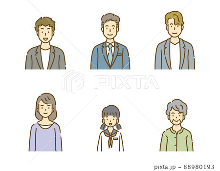 人物　イラスト 88980193