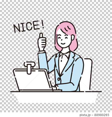 人物イラスト　線画 88980265