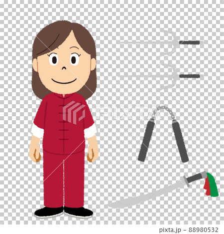 Illustration of Kung Fu Tai Chi Girls 88980532