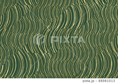 背景 テクスチャ 高級感 緑 金 年賀状 正月 和紙 壁紙 線描 グランジ かすれ ライン 88981013