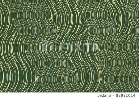 背景 テクスチャ 高級感 緑 金 年賀状 正月 和紙 壁紙 線描 グランジ かすれ ライン 88981014
