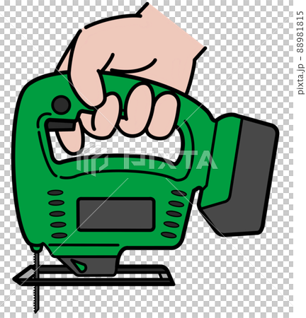 Illustration of an electric jig zo held by hand Illustration of an electric jig zo held by hand 88981815