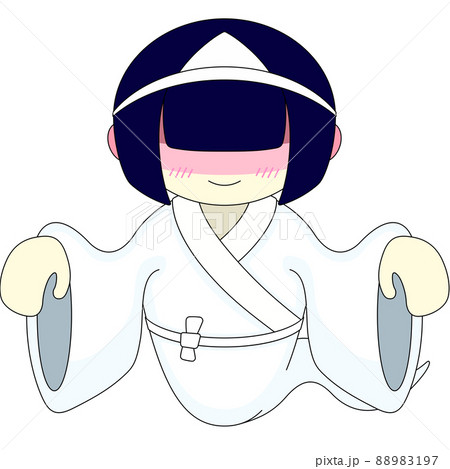 顔を赤くするお化けの女の子のイラスト 顔を赤くするお化けの女の子のイラスト 88983197
