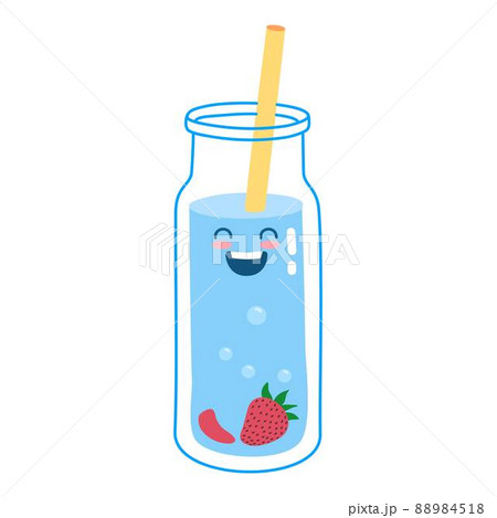 Cute water bottle funny stickers poster. World of drinks earth for health, glass decanter, ice liter beverages, , fitness diet, doodle cartoon neat vector illustration. Drink more water 88984518