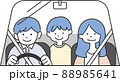 車に乗る親子 88985641